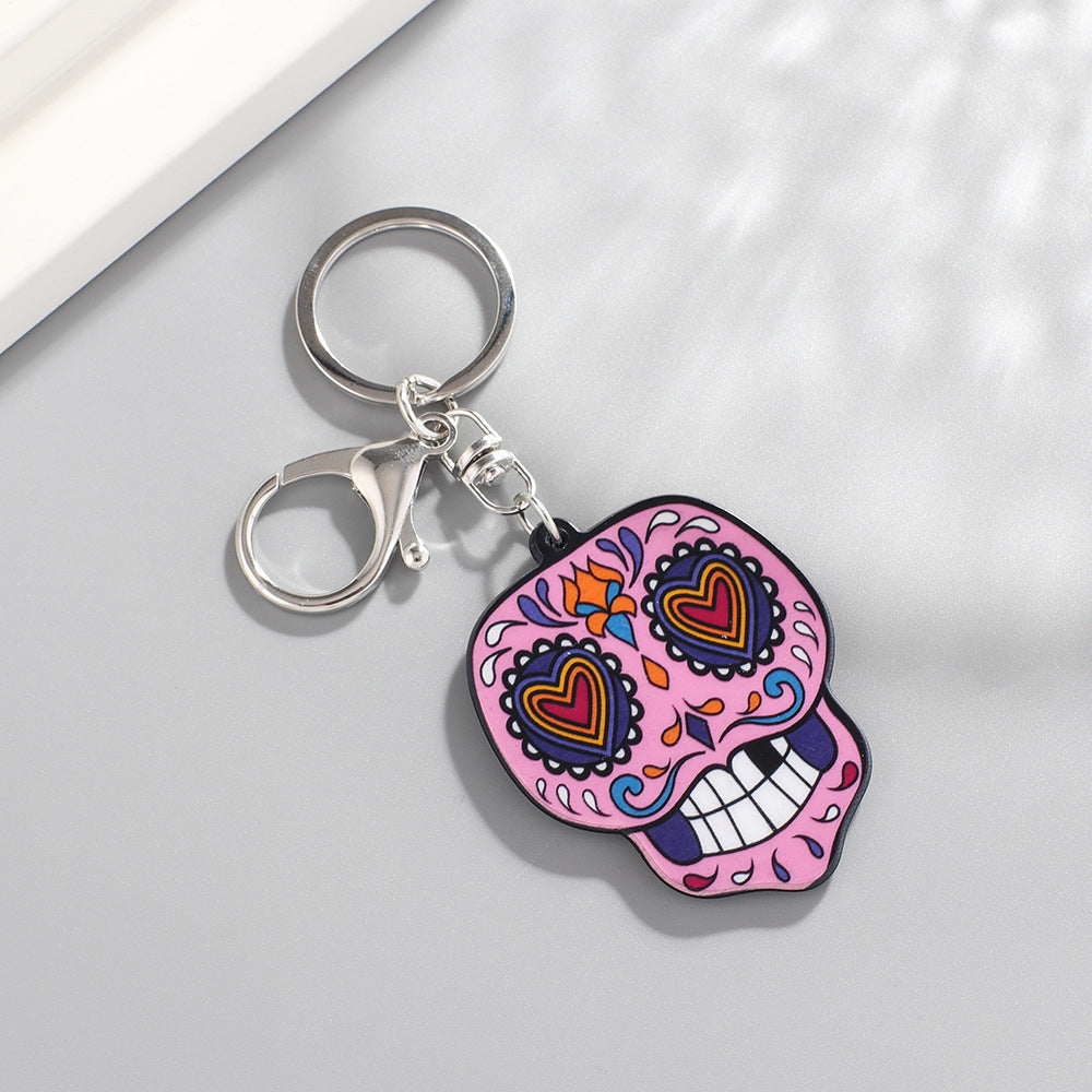 Wholesale Mexican Calavera Acrylic Skull Keychain
